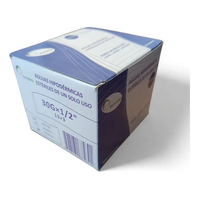 Agujas Descartable Hipodermica 21g, 25g, 27g Y 30g X100u