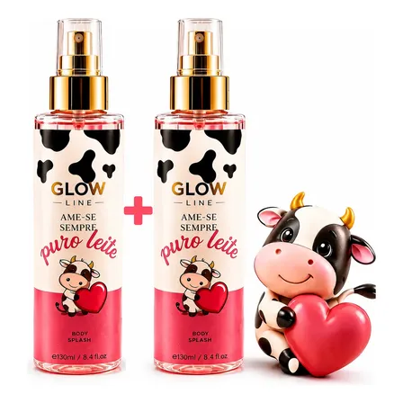 Kit 2 Body Splash Feminino Vaquinha Glow Line 130ml Cada