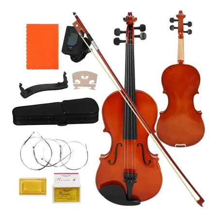 IRIN Violino Profissional 4/4 Em Madeira De Abeto, Acabamento Brilhante Ou Fosco, Violino Acústico Para Iniciantes, Adultos, Estudos E Apresentações, Conjunto Completo Com Estojo, Breu, Espaleira