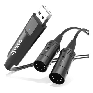 Cabo Conversor De Interface Midi Para Usb Digitallife Cabo Conversor De Interface Midi Para Usb Digitallife