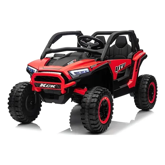 Carro Moto Electrico Niños 2 Puesto Control Llanta Caucho 24 Voltios Color Rojo