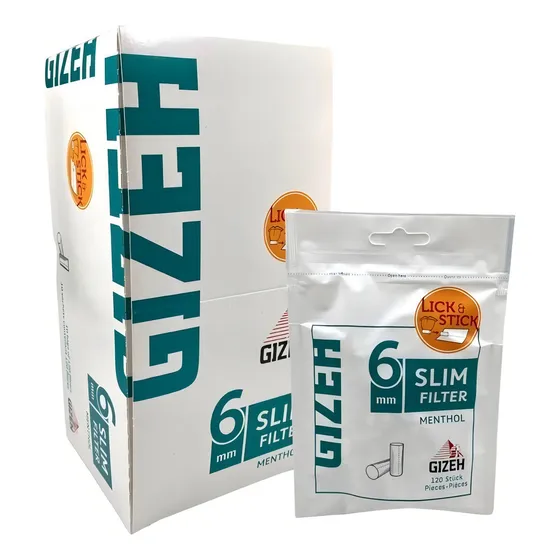 Filtro Gizeh Menta Con Pegamento X 10 Bolsas X 120 Unidades