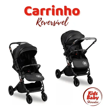 Carrinho De Bebê Compact Reversível Dobrável 0-15kg Cor Preto Chassi Preto