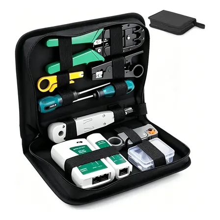 Kit Ferramentas Informatica Alicate Crimpar Testador Preto