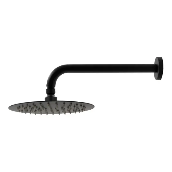 Regadera Redonda Acero Inoxidable Negro Mate 20cm Rubinett