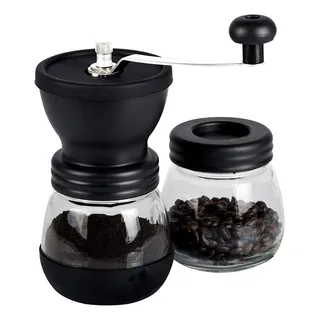 Moedor Café Manual Pote Vidro Reservatório Manivela De Inox Moedor Café Manual Pote Vidro Reservatório Manivela De Inox