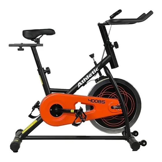 Bicicleta estática Athletic 400BS color negro y naranja