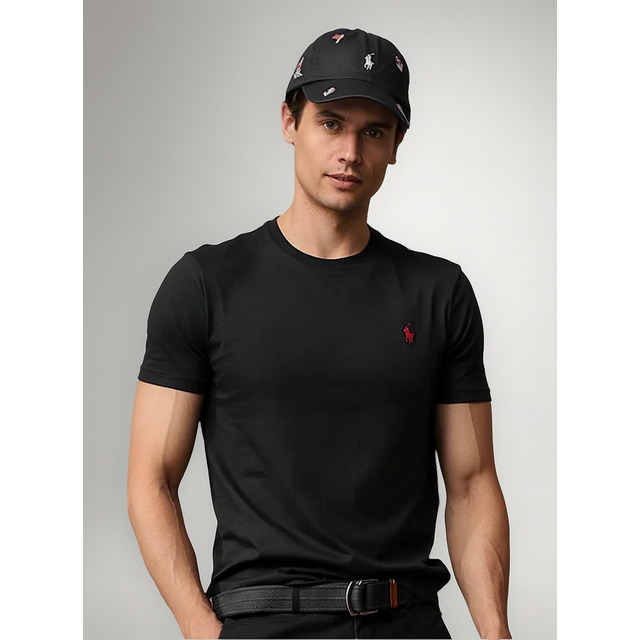 Camiseta Ralph Lauren Custom Fit Preta Camiseta Ralph Lauren Custom Fit Preta