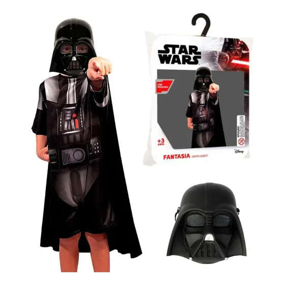 Fantasia Darth Vader Infantil Original Star Wars Com Máscara