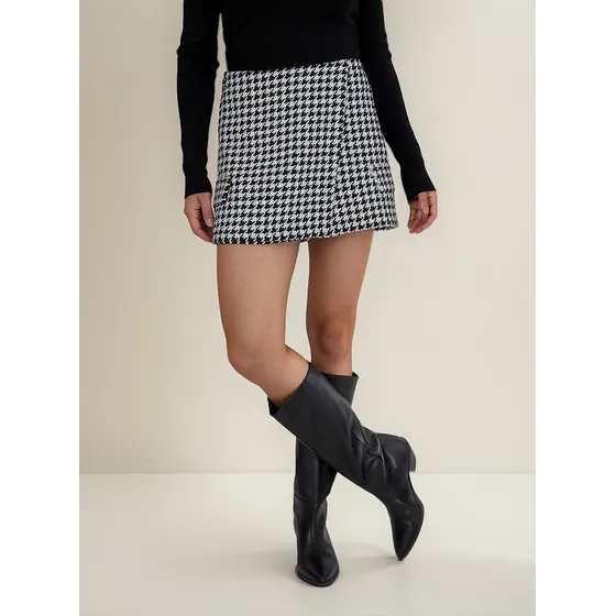Falda Short Gina Pied De Poule Negro Eclipse