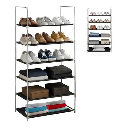 Zapatera Organizador 18 Pares Mueble Armable Rack Multiusos Selectshop Color Negro