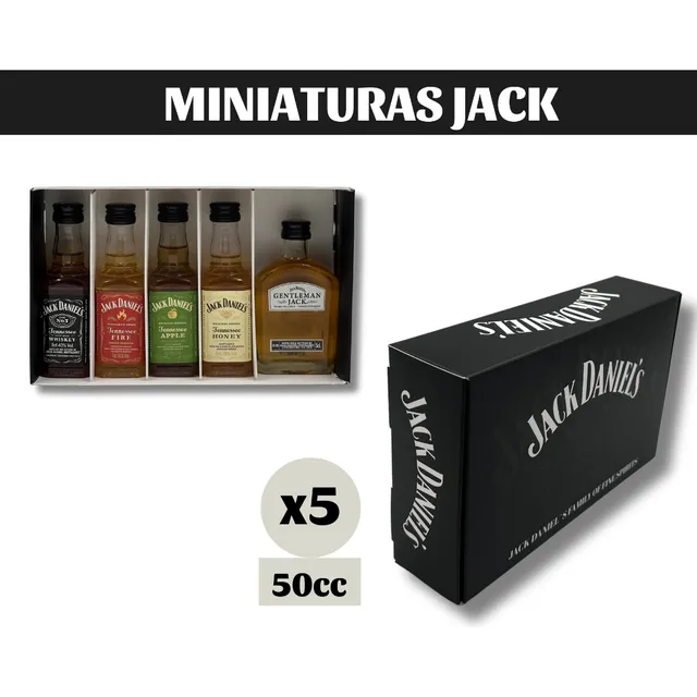 Jack Daniel's Pack de 5 miniaturas de 50cc