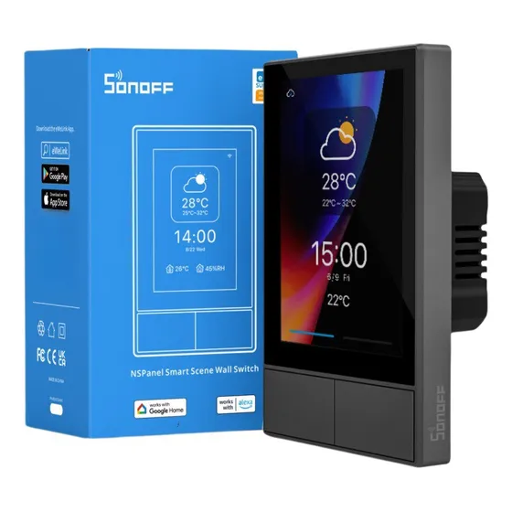 Sonoff Nspanel Wifi Smart Switch Pantalla Táctil Dos Botones