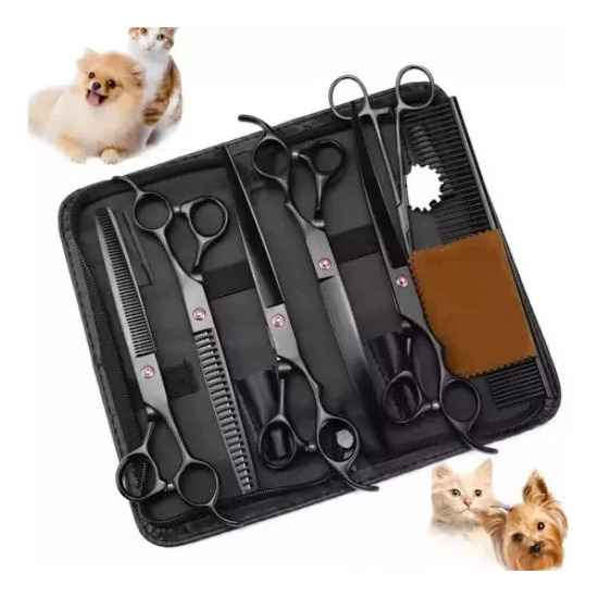 Tesouras Pet Shop Profissionais Banho Tosa Profissional 5kit Tesouras Pet Shop Profissionais Banho Tosa Profissional 5kit