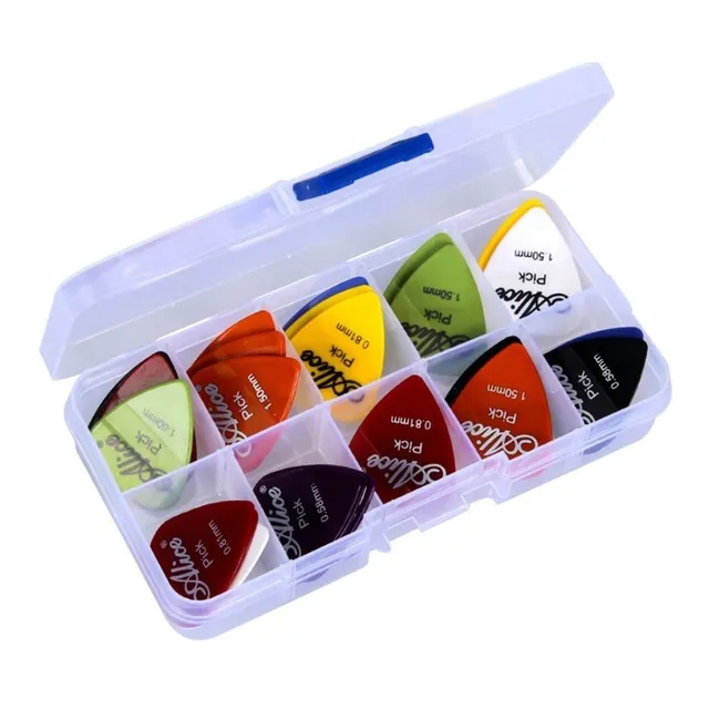 Caja Con 24 Uñas Picks Plumillas Plexo Puas De Guitarra