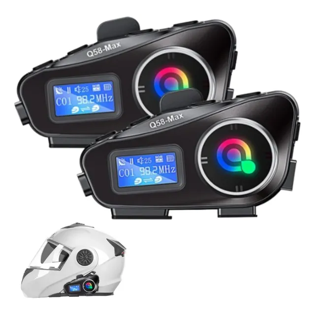Audífono Intercomunicador Inalámbrico  Q58 Max Casco Moto X2