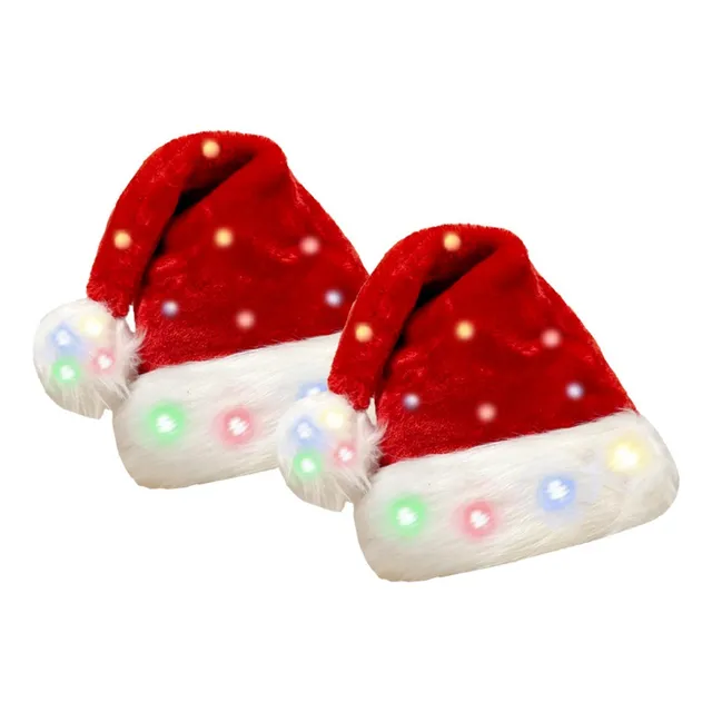 2x Gorro De Navidad De Felpa Con Luces For Niños