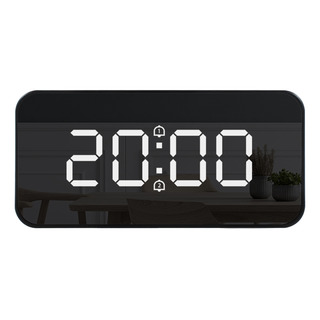 Reloj Despertador Led Con Espejo Con Carga Inalámbrica Y Ter Reloj Despertador Led Con Espejo Con Carga Inalámbrica Y Ter
