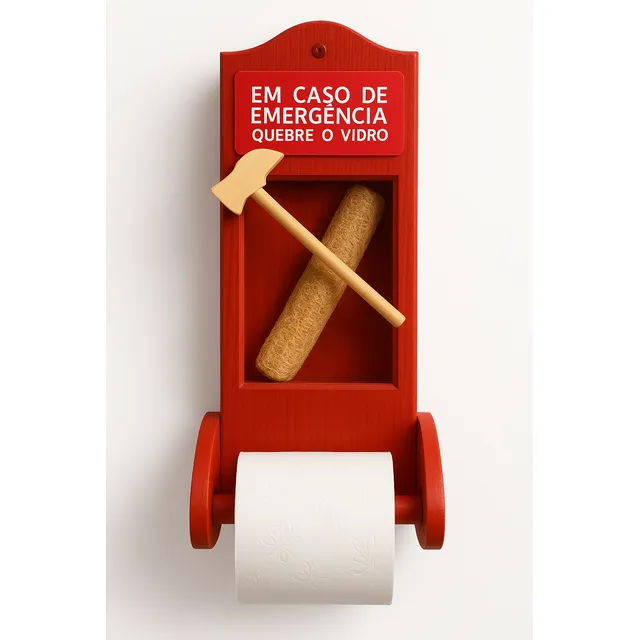 Porta Papel Higiênico Rústico Sabugo Decoração Vermelho 