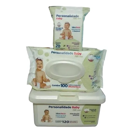 Kit Lenço Umedecido Individual Banho E Higiene Baby