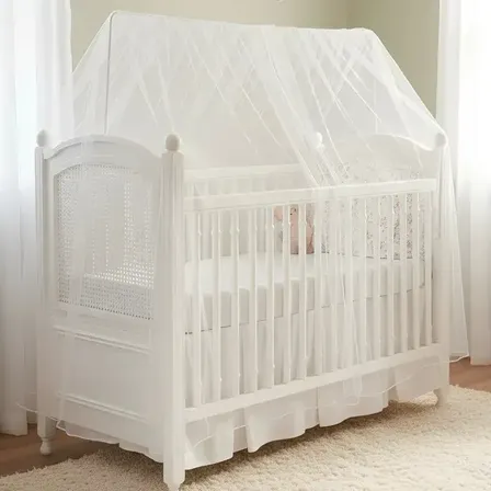 Mosquiteiro Berço Tela Mosquiteiro Cortinado Rede Véu Bebê Cor Branco