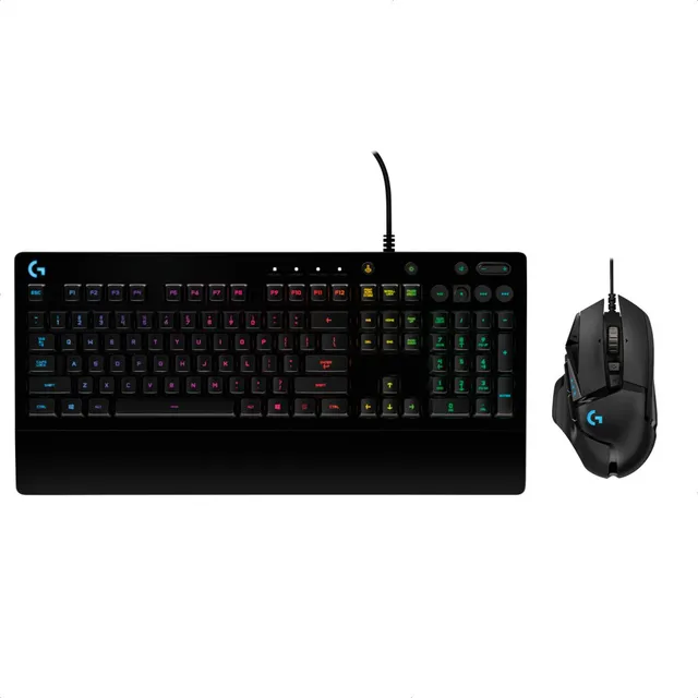 Combo Gamer Logitech G Teclado G213 + Mouse G502 Hero Mouse Negro Teclado Negro
