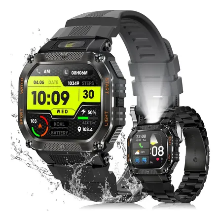Smartwatch Relógio Inteligente Gps Chamadas Bluetooth Novante Masculino Feminino Moda Esportivo Digital Preto Ipx8 Água Tela Hd 1.83 480mah Android Ios Notificações Instantâneas Com Lanterna Bússola