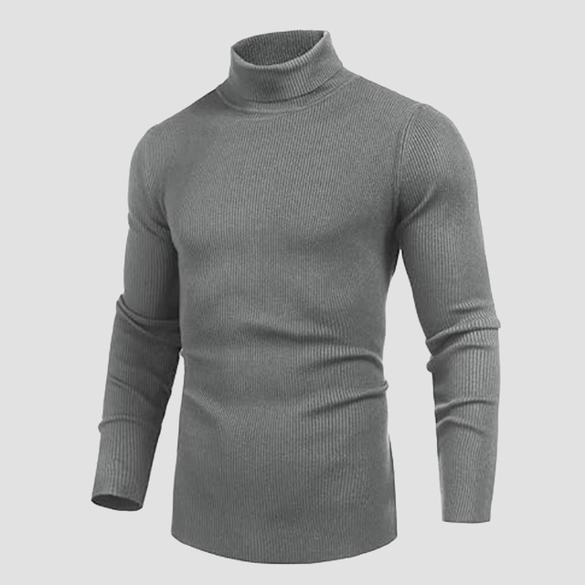Cacharrel Blusa Masculina Canelada Manga Longa Gola Alta Cacharrel Blusa Masculina Canelada Manga Longa Gola Alta