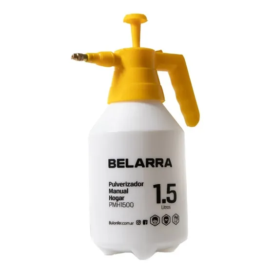 Pulverizador Manual Fumigador Presion 1,5 Lts Pico De Bronce Color Blanco