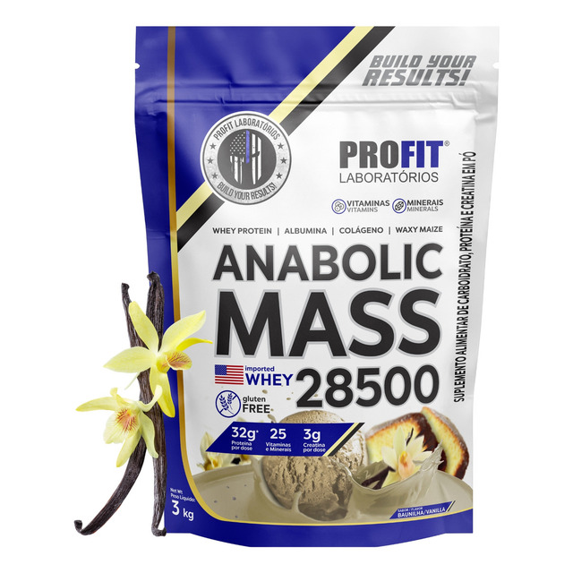 🤓Hipercalórico Anabolic Mass 28500 3kg Profit Labs Sabor Baunilha 🤓Hipercalórico Anabolic Mass 28500 3kg Profit Labs Sabor Baunilha
