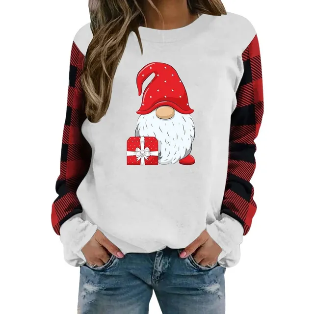Sudadera Feliz Navidad Cuello Redondo Manga Larga Para Mujer