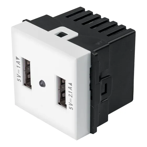 Toma Con 2 Puertos Usb De 1.5 Módulos, Línea Toledo, Basic