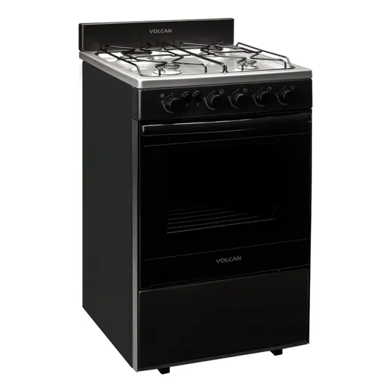 Cocina Volcan Grafito Acero 87665vm 55cm Luz Y Encendido Color Negro