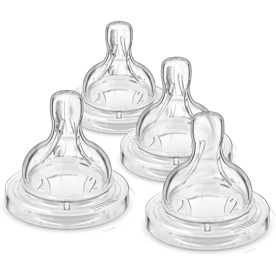 4 Tetinas Chupones Flujo Lento 1m Anticolicos Philips Avent