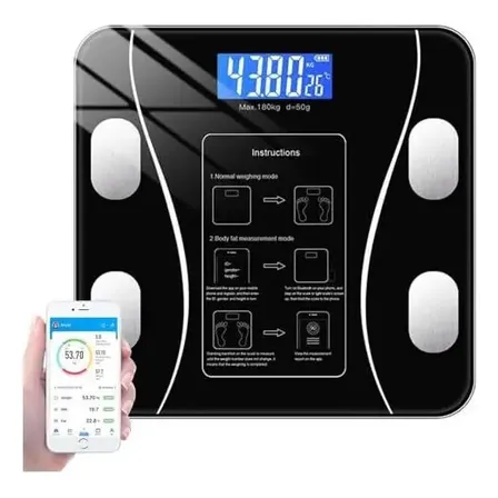 Balanza Pesa Digital Inteligente App Bluetooth Bascula Negro