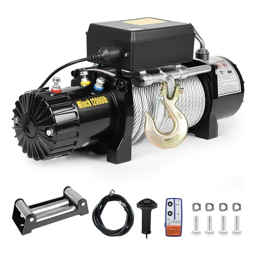 Guincho Elétrico 12000lb 5443 Kg 12v Para Quadriciclo Jipe