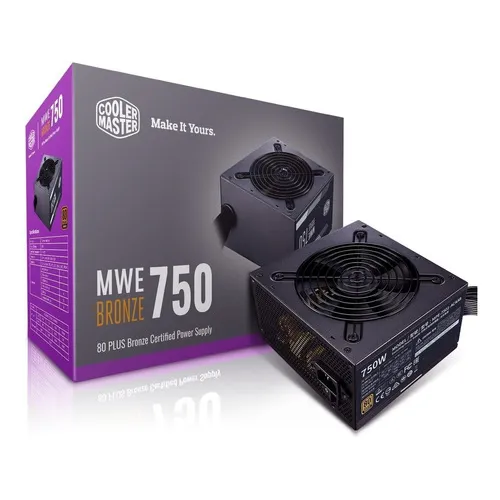 Fuente De Poder Cooler Master Mwe 750 V2 Bronze 80 Plus 750w Color Negro