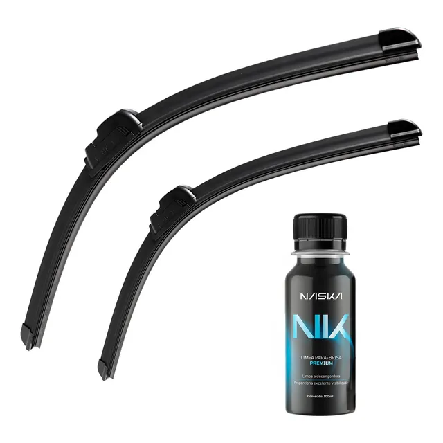Par Paleta Limpador Para-brisa Silicone Encaixe Gancho