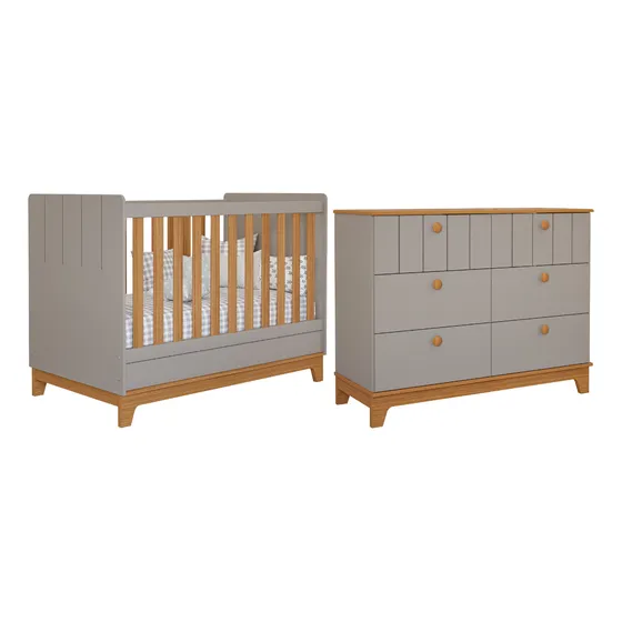 Quarto De Bebê Completo Berço Americano Cômoda 100% Mdf