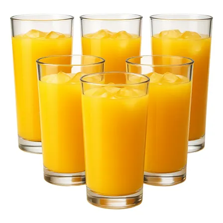Kit 6 Copos Multiuso De Vidro Long Drink Suco Agua 255ml  Trasparente