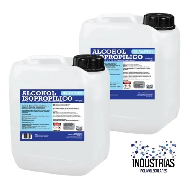Alcohol Isopropílico 99.9% Pureza 10 Litros (2x5l) Pack