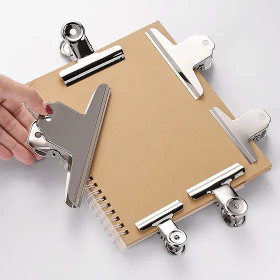 Clipe De Papel Bull, Grande, De Aço Inoxidável De 6,3 Polega