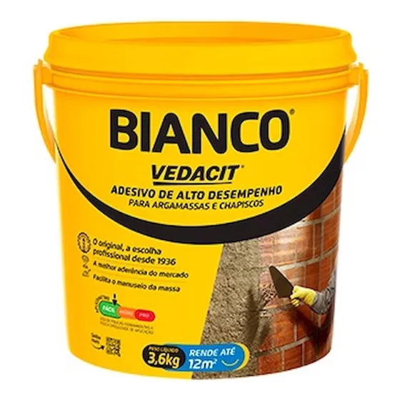 Adesivo Argamassa E Chapisco Vedacit Bianco 3,6kg Branco