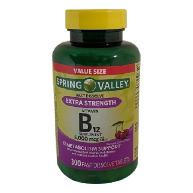 B-12 Vitamin 5000mcg  300tabs (fast Disolve)  Spring Valley