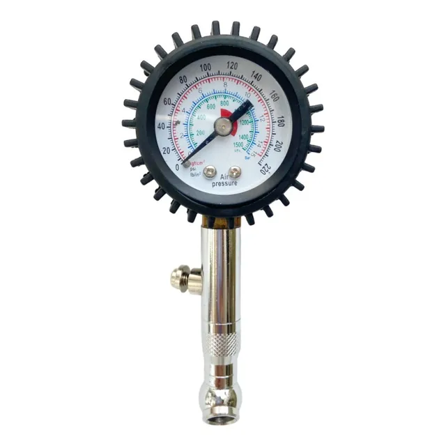 Medidor De Presión Análogo Neumatico Llanta Metálico 220psi