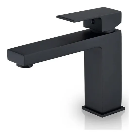 Grifo Baño Una Sola Manija Un Solo Agujero Negro Mate