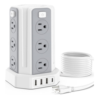 Multicontacto Torre 12 Ac+4 Usb 3m Estación De Carga 16 En 1 Multicontacto Torre 12 Ac+4 Usb 3m Estación De Carga 16 En 1