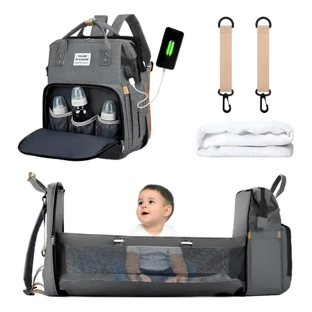 Pañalera Expandible Impermeable Y Cambiador Mochila 3 En 1