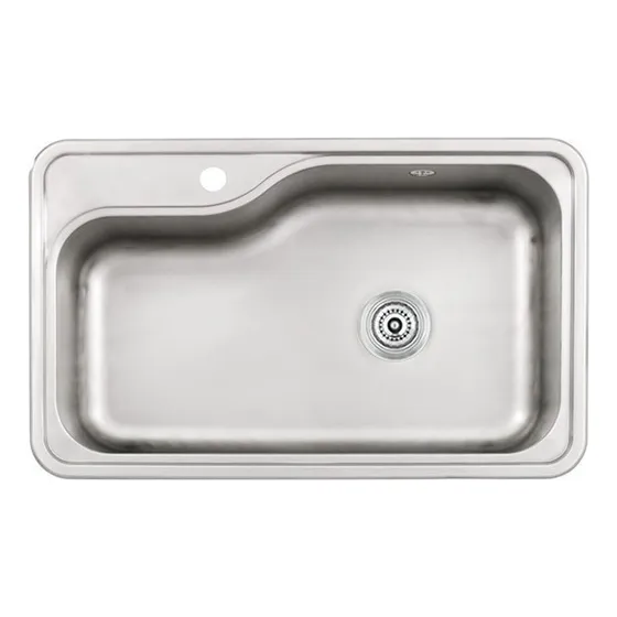 Mi Pileta 802e bacha cocina simple encastrar sobre mesada color acero inoxidable