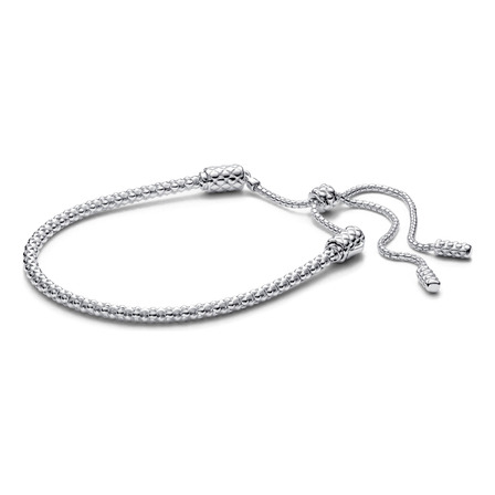 Bracelete Prata Ajustavel Com Corrente Cravejada Pandora Bracelete Prata Ajustavel Com Corrente Cravejada Pandora
